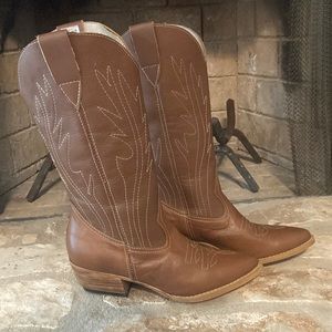 Womens leather cowboy boots